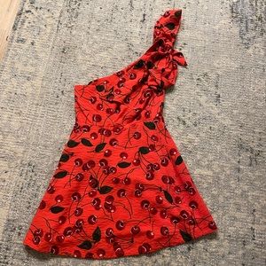 Anthropologie Red Cocktail Dress